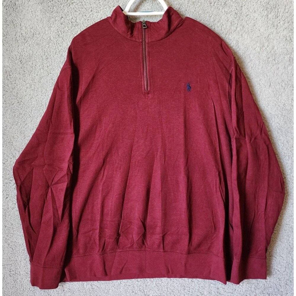 Polo Ralph Lauren Performance Red‎ Quarter Zip Long Sleeve Shirt Size XXL